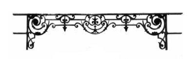 garde-corps, barre d'appui, appui de fenêtre, balustrade, en fonte moulée et fer forgé_LOISELET_FC